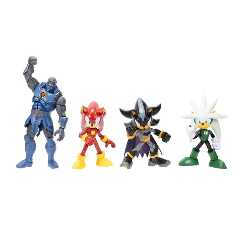 DC x Sonic Power vs Speed Action Figure Multipack, Officially Licensed by Jakks Pacific, Includes 7" Darkseid Classic Action Figure, 5" Shadow with Light Up Batman Logo, Collector's Packaging