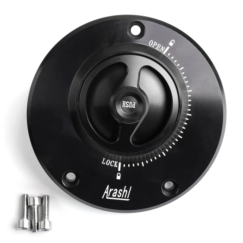 Areyourshop KEYLESS Fuel Cover Gas Tank Cap Black For Kawasaki ER-6F ER-6N Ninja 650 2009+, GTR 1400 2010+, Ninja 1000 ZX-10R 2008+, Ninja 600 ZX-6R 2009+, VERSYS 1000 ABS 2012-2018, Z800 2013-2016