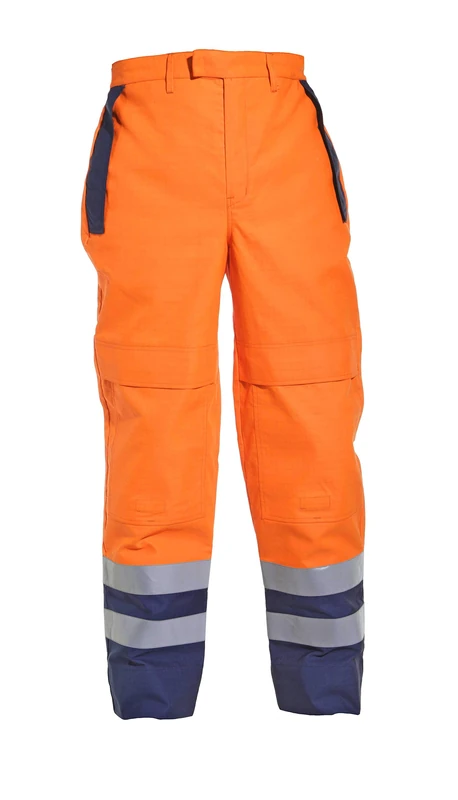 Hydrowear 043431 Melle Multi Norm FR AST Trouser, 49% Cotton/50% Polyester/1% Antistatic Fiber, 48 Size, Orange/Navy