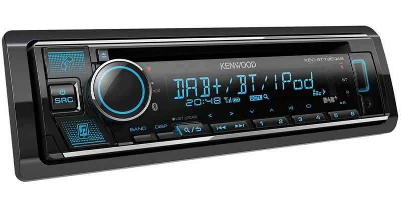 Kenwood KDC-BT730DAB CD Receiver, With Built-in Bluetooth, DAB+ Digital Radio, USB & AUX Input