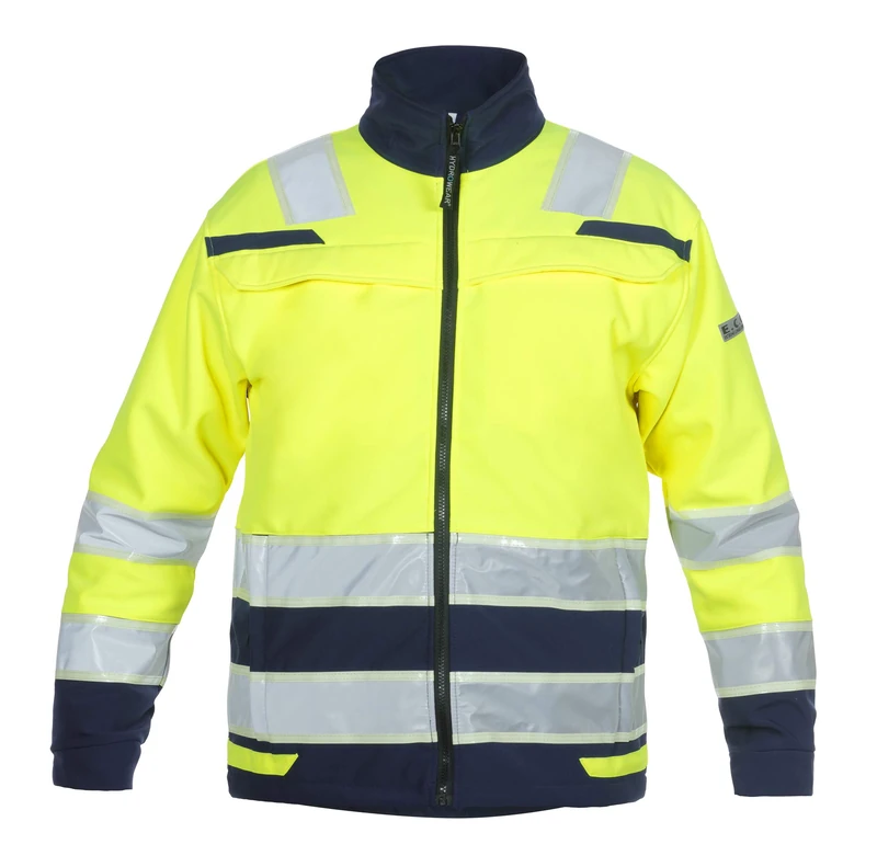 Hydrowear 131015YN Ingen Glow in the Dark Line Soft Shell Jacket, Hi-Vis Yellow/Navy, S Size