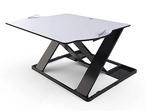 Posturite Oploft Ergonomic Standing Desk and Monitor Arms, Portable Sit or Stand Desk Converter For Office & Home Use