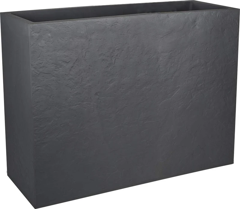 EDA - Wall Loft L Volcania 46 L - Imitation Stone Decor - Double Wall - Water Retention Area - 78.5 x 29.5 x 60 cm - Charcoal Grey