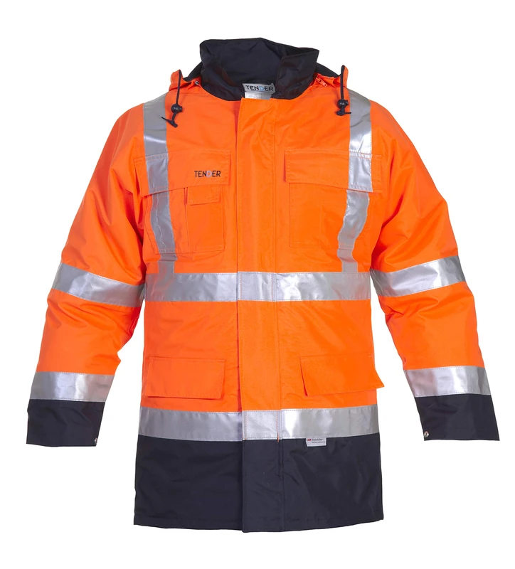 Hydrowear 051000 Apollo Tenderline Parka Jacket, Hi-Vis Orange/Navy, 2XL Size