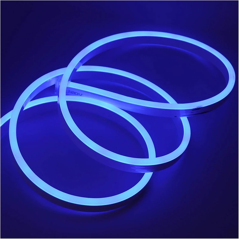 GQL 15m Blue Flexible NEON Light, 220V SMD 2835 120 LED Strip Light Kit (IP65 Waterproof) with UK Plug Power Supply for Home Garden Bar Decoration