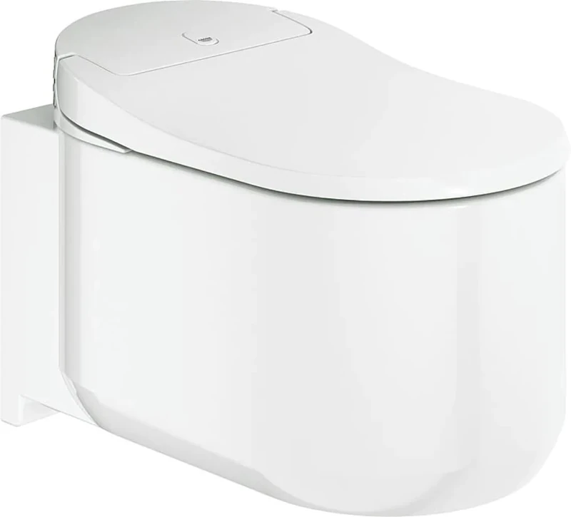 GROHE Sensia Arena - Wall-Mounted Shower Toilet for Ultimate Personal Cleaning (2 Spray Arms, Multiple Functions, Remote and Smartphone Control, Plus Anti-Bacterial, Self-Cleaning Features), 39354SH1