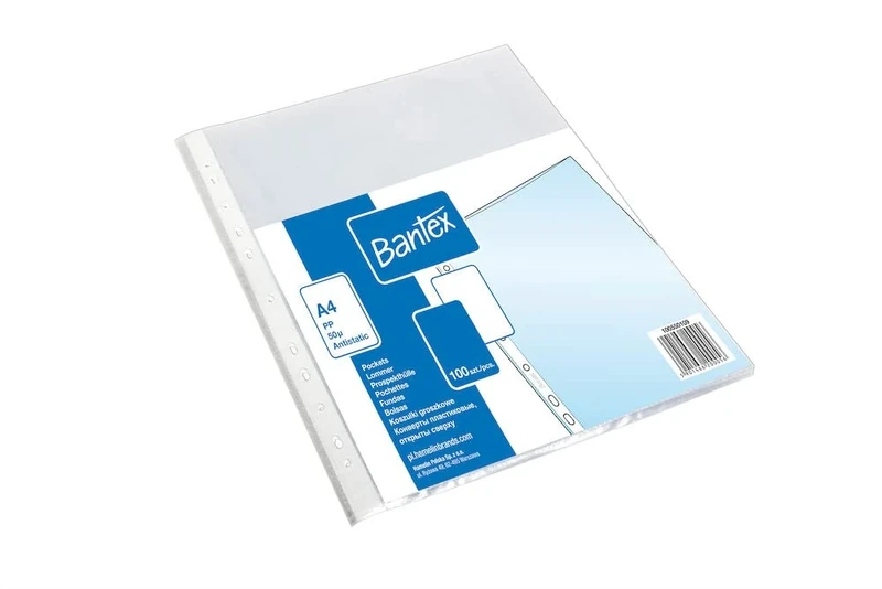 Bantex Document Wallets A4 Matte Polypropylene Film 50 µ 1 Box of 2,000 Sleeves (20 x 100)