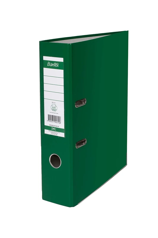 Bantex Folder A4, Office Folder, Ring Binder, 8 cm Spine Width, 2-Ring Mechanism, Document Organiser, Metal Edge Protection, 15% More Capacity Than Standard folders, Green, Pack of 20, 100551792