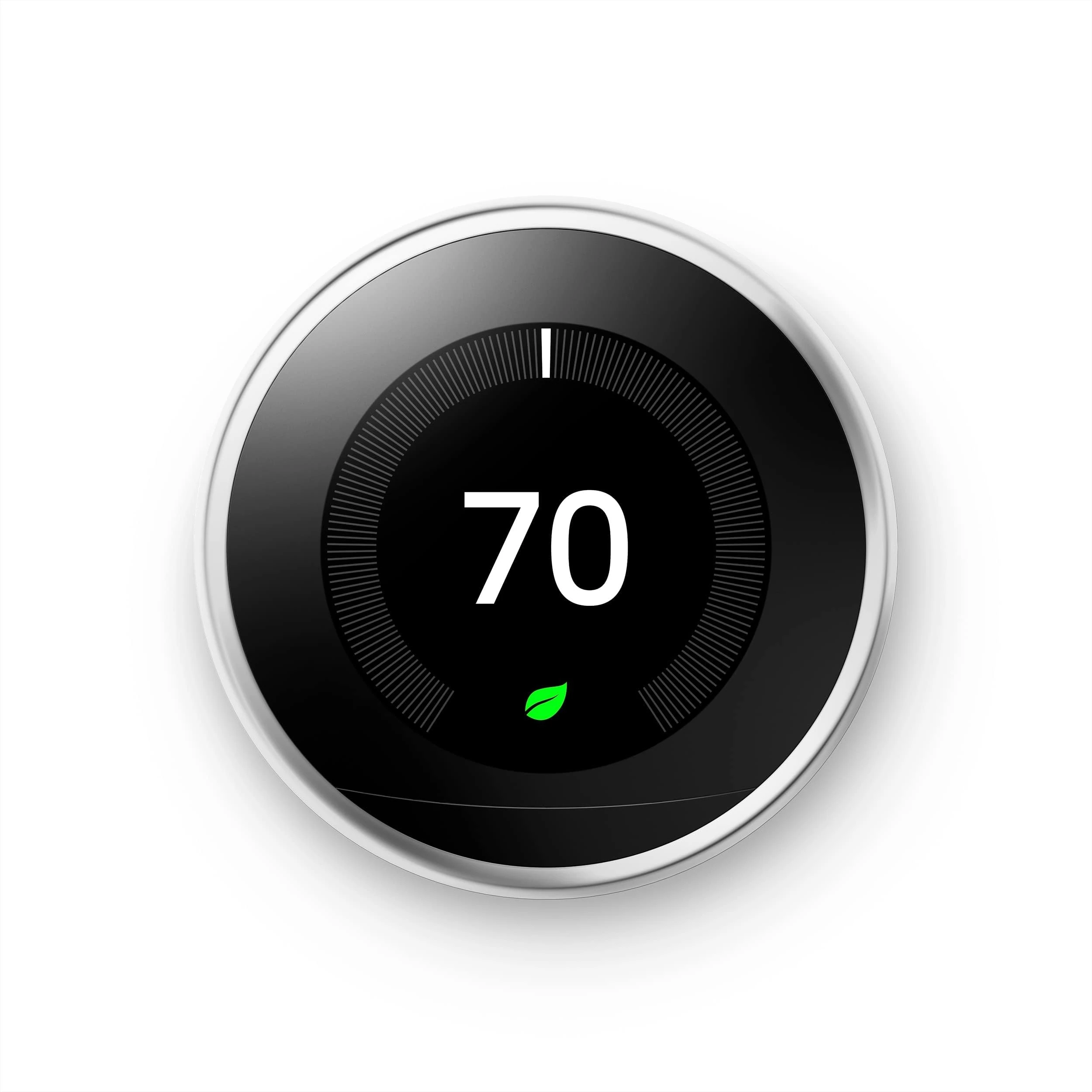 Google, T3019US, Nest Learning Thermostat, 3rd Gen, Smart Thermostat, Polished Steel, Compatible with Alexa