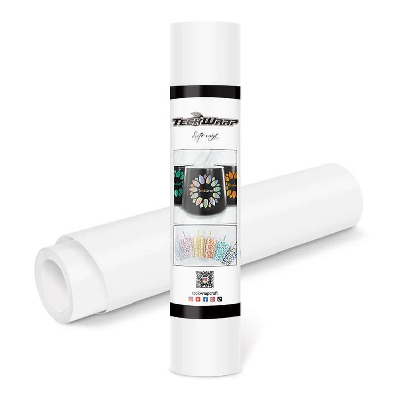 TECKWRAP Permanent Adhesive Vinyl 12" x 10ft, Matte White