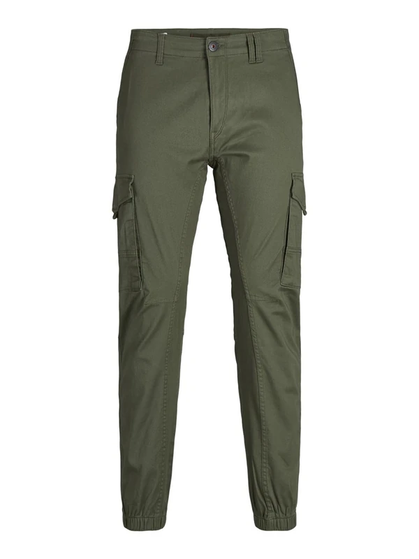 JACK & JONES Male Cargo Trousers Plus Size Slim Tapered Fit Cargo Trousers, Green (Olive Night), 44W x 36L