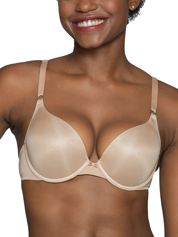 Vanity Fair Women's Ego Boost, Adds Up to One Full Cup Size, Underwire Push Up Bras, Opaque, Beige, 36C