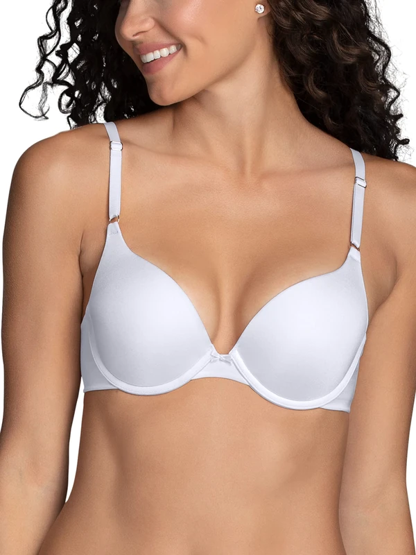 Vanity Fair Women's Ego Boost, Adds Up to One Full Cup Size, Underwire Push Up Bras, Opaque, White/Opulent Garden, 34A