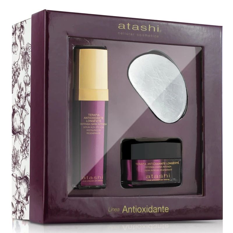 Atashi | Ritual Regenerative Antioxidant Beauty Box | Serum + Regenerating Anti-Aging Cream + Spatula Massager