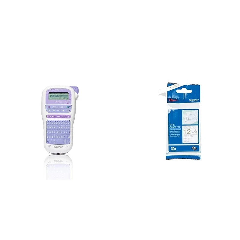 Brother Label Printer with Gold on White Ribbon Tape