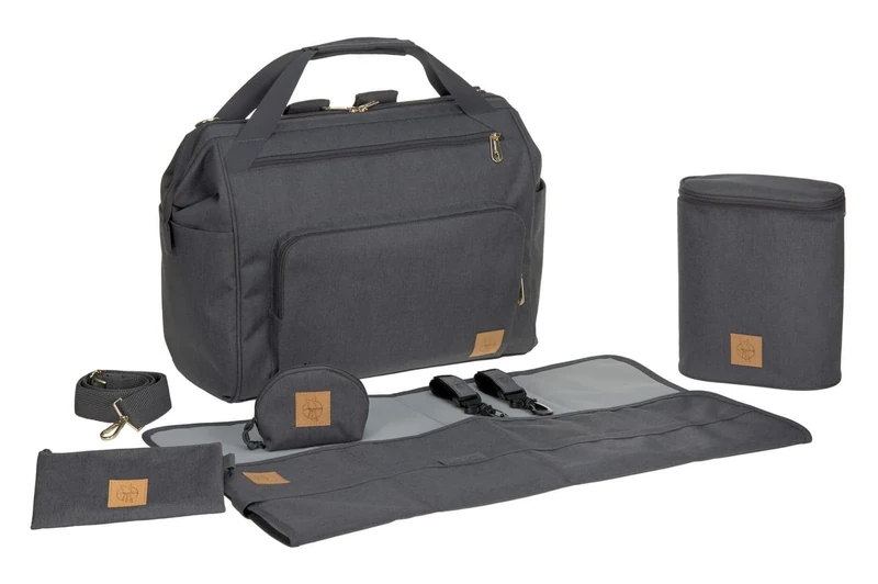 Lässig Baby Nappy Changing Backpack Big for Twins/Goldie Twin Changing Backpack, Anthracite