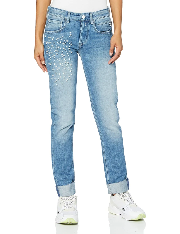 REPLAY Women's Heter Boyfriend Jeans, Blue (Light Blue 10), 25W / 34L