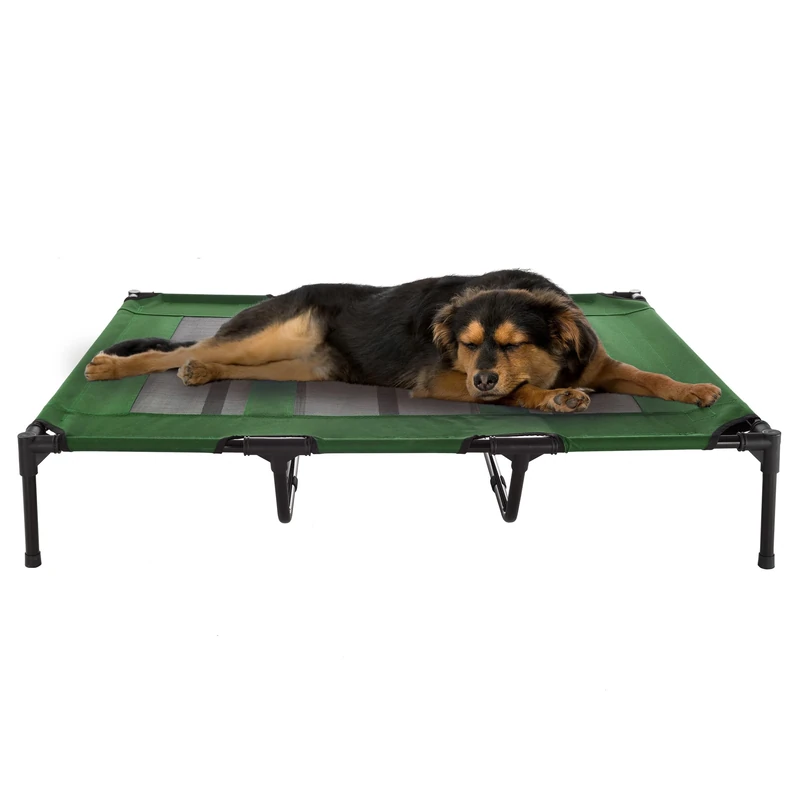 Petmaker Elevated Pet Bed-Portable Raised Cot-Style Bed W/Non-Slip Feet, 48”x 35.5”x 9” for Dogs, Cats, or Small Pets-Indoor/Outdoor Use (Green)