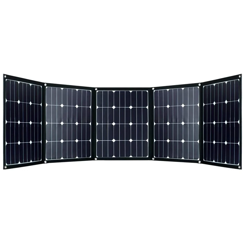Offgridtec© FSP-2 200W foldable solar panel, Sunpower rear contact solar cells, no charge controller, with practical carrying handle and storage space for cables. For camping, travel, boat, caravan