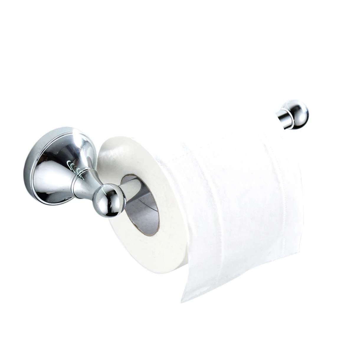 Flybath Toilet Roll Holder Without Cover Brass Bathroom Paper Tissue Bar Wall Mounted, 20 cm / 7.87 inches, Polished Chrome