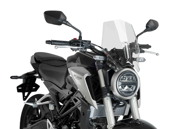Puig Windshield Naked New Generation Sport 9734W for Honda CB125R Neo Sport Café 18'-19', Honda CB300R Neo Sport Café 18'-19'