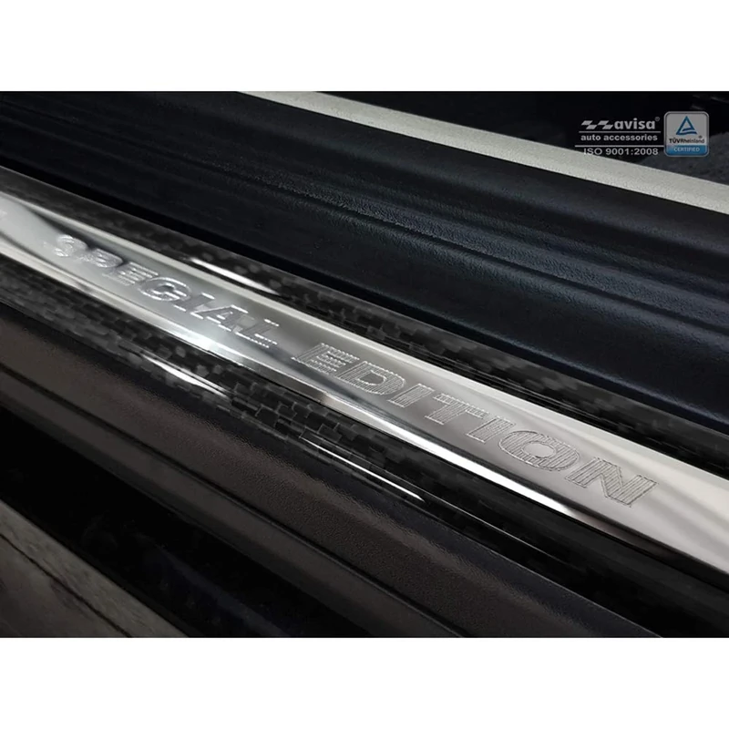 Avisa Stainless Steel Rear bumper protector compatible with Volvo XC40 2018- 'Ribs' (2 pieces)