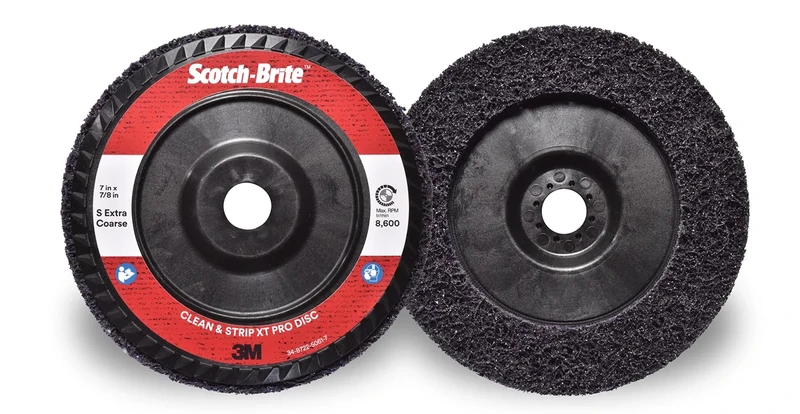 Scotch-Brite Clean and Strip XT Pro Disc, XO-DC, SiC Extra Coarse, T27, 7 in x 7/8 in, Pack of 5, Silicon Carbide Cuts Aggressively and Leaves a Fine Finish, Resists Loading