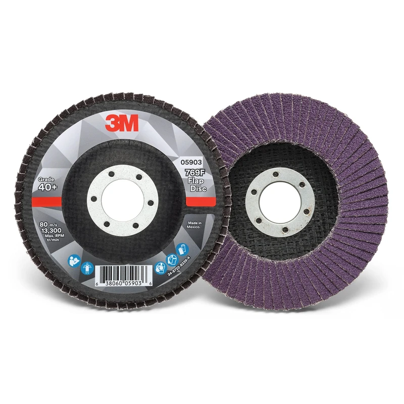 3M Flap Disc 769F, T27, High Performance Abrasive, Ceramic Precision-Shaped Grain, 40+, 4 1/2 in x 7/8 in 10 Count(Pack of 1)