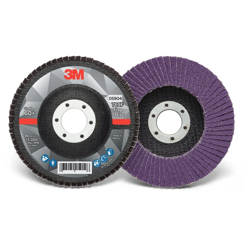 Cubitron 3M Flap Disc 769F, Type 27, 60+, 4-1/2 in x 7/8 in, High Performance Abrasive, Ceramic Precision-Shaped Grain Grinding and Finishing Disc, Carbon Steel, Stainless Steel