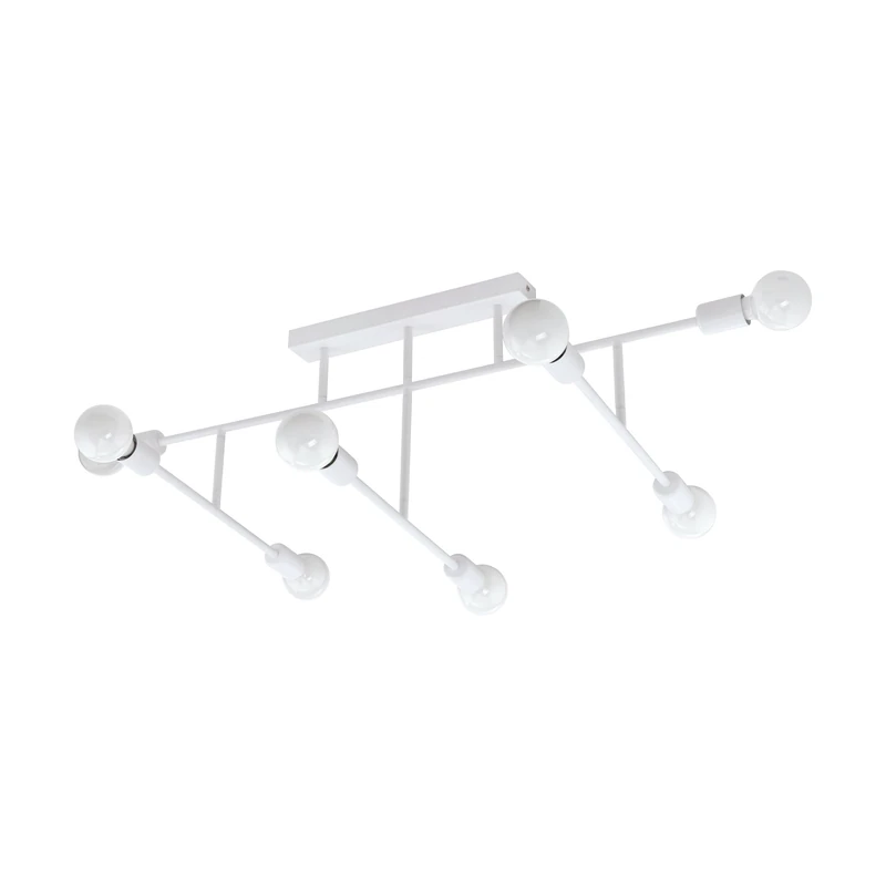 Eglo Belsiana 8-Bulb Modern White Ceiling Light - 118 cm