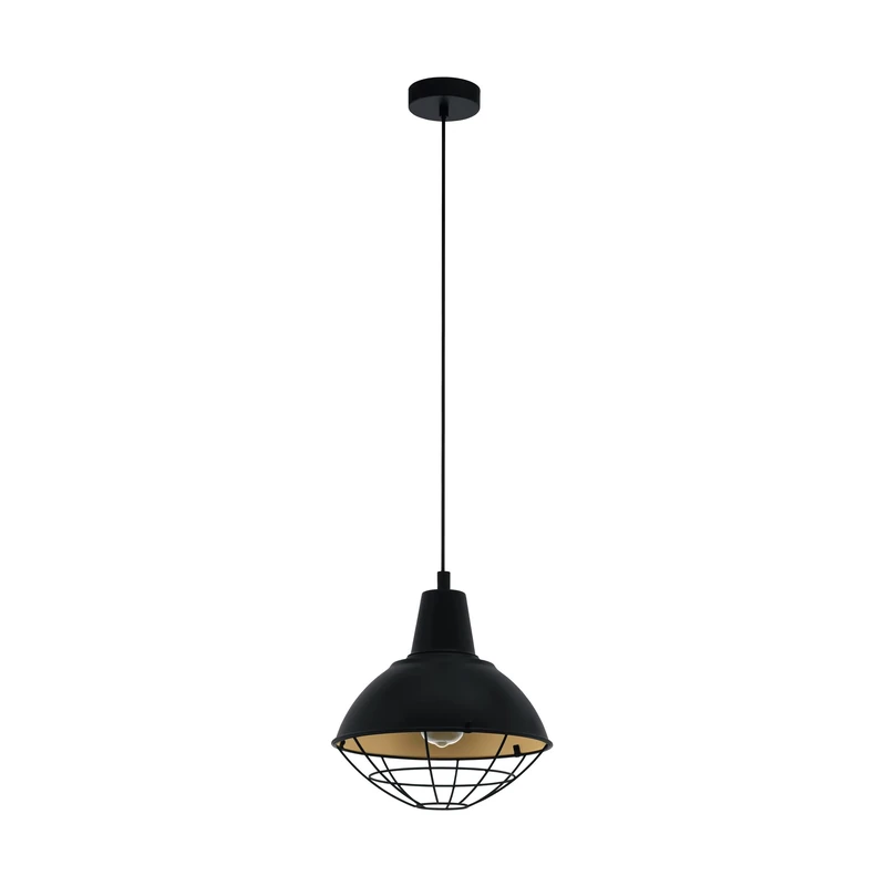 Eglo 49672 CANNINGTON Pendant Light in Black and Gold Steel