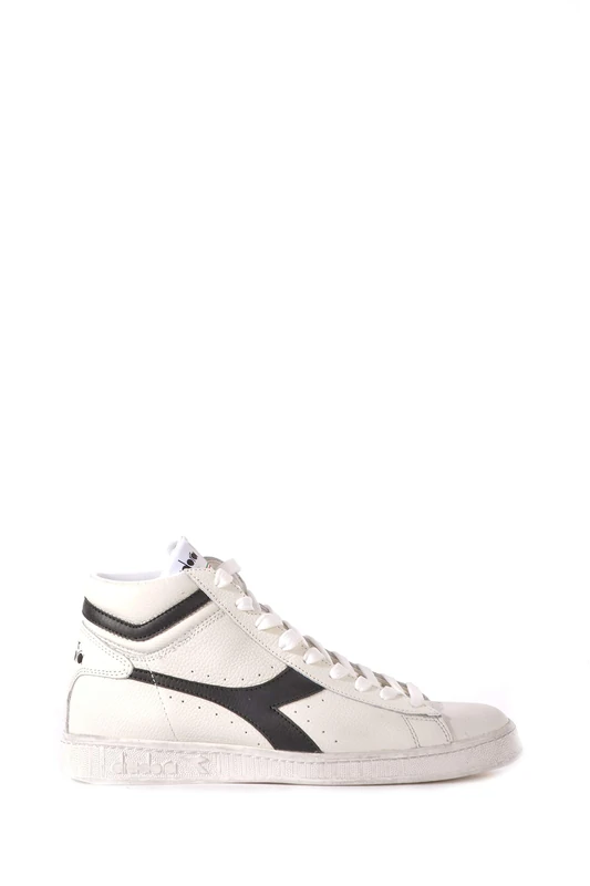 Diadora Unisex Game L HIGH Waxed Hi-Top Trainers, White/Black, 9.5 UK