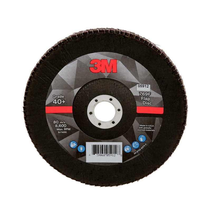 3M Flap Disc 769F, Type 29, 60+, 7 in x 7/8 in, High Performance Abrasive, Ceramic Precision-Shaped Grain Grinding and Finishing Disc, Carbon Steel, Stainless Steel