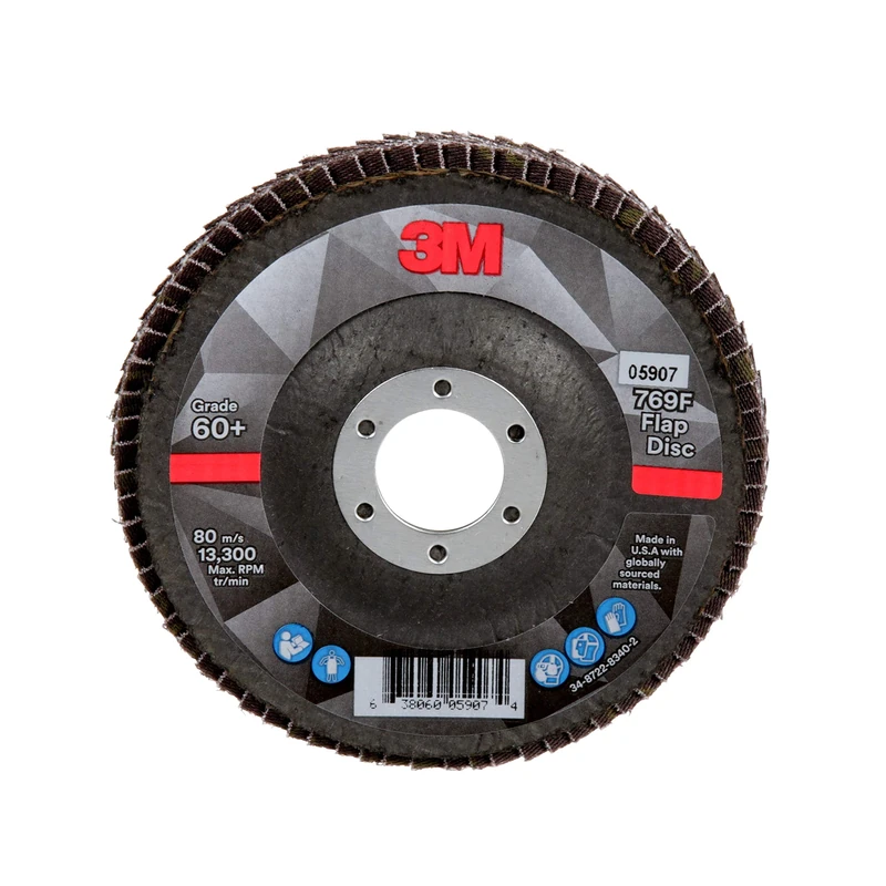 3M Flap Disc 769F, Type 29, 60+, 4.5 in x 7/8 in, High Performance Abrasive, Ceramic Precision-Shaped Grain Grinding and Finishing Disc, Carbon Steel, Stainless Steel