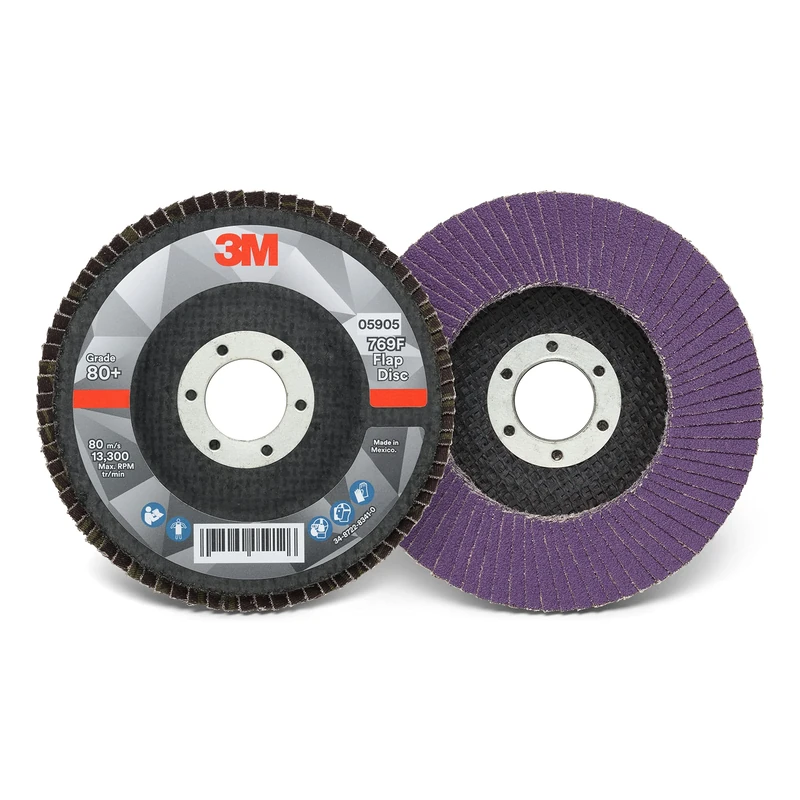 Cubitron 3M Flap Disc 769F, Type 27, 80+, 4-1/2 in x 7/8 in, High Performance Abrasive, Ceramic Precision-Shaped Grain Grinding and Finishing Disc, Carbon Steel, Stainless Steel