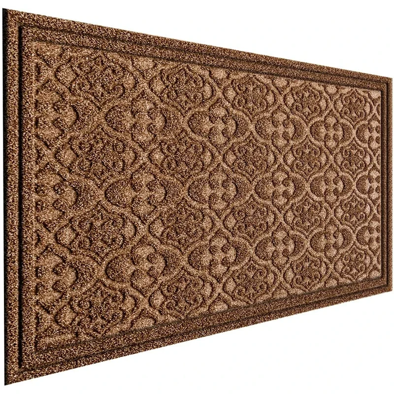 MAT 7-BANQUET Outdoor Door Mat for Front Door 36 x 24 inch Welcome Mat Debris Mud Trapper Outside Rubber Floor Mat Rug Large Extra Thick Textured Outdoor Mat for Entryway Frontgate Waterproof Brown