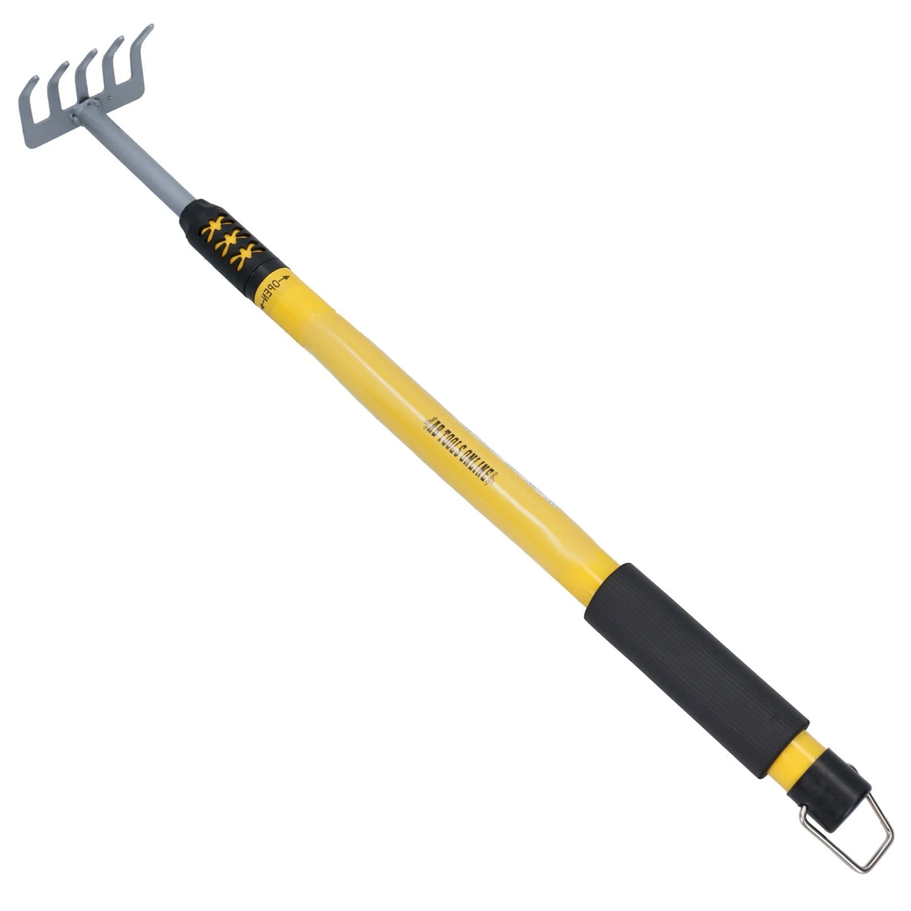 AB Tools Telescopic Extendable Adjustable Handle Garden Rake 605mm - 865mm Leaves