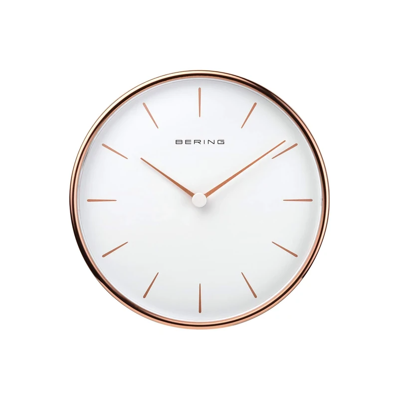 BERING Wall Clock | Simple and Modern Nordic Design | Rose Gold and White | Runs Particularly Quietly | 292 mm in Diameter | 90292-64R