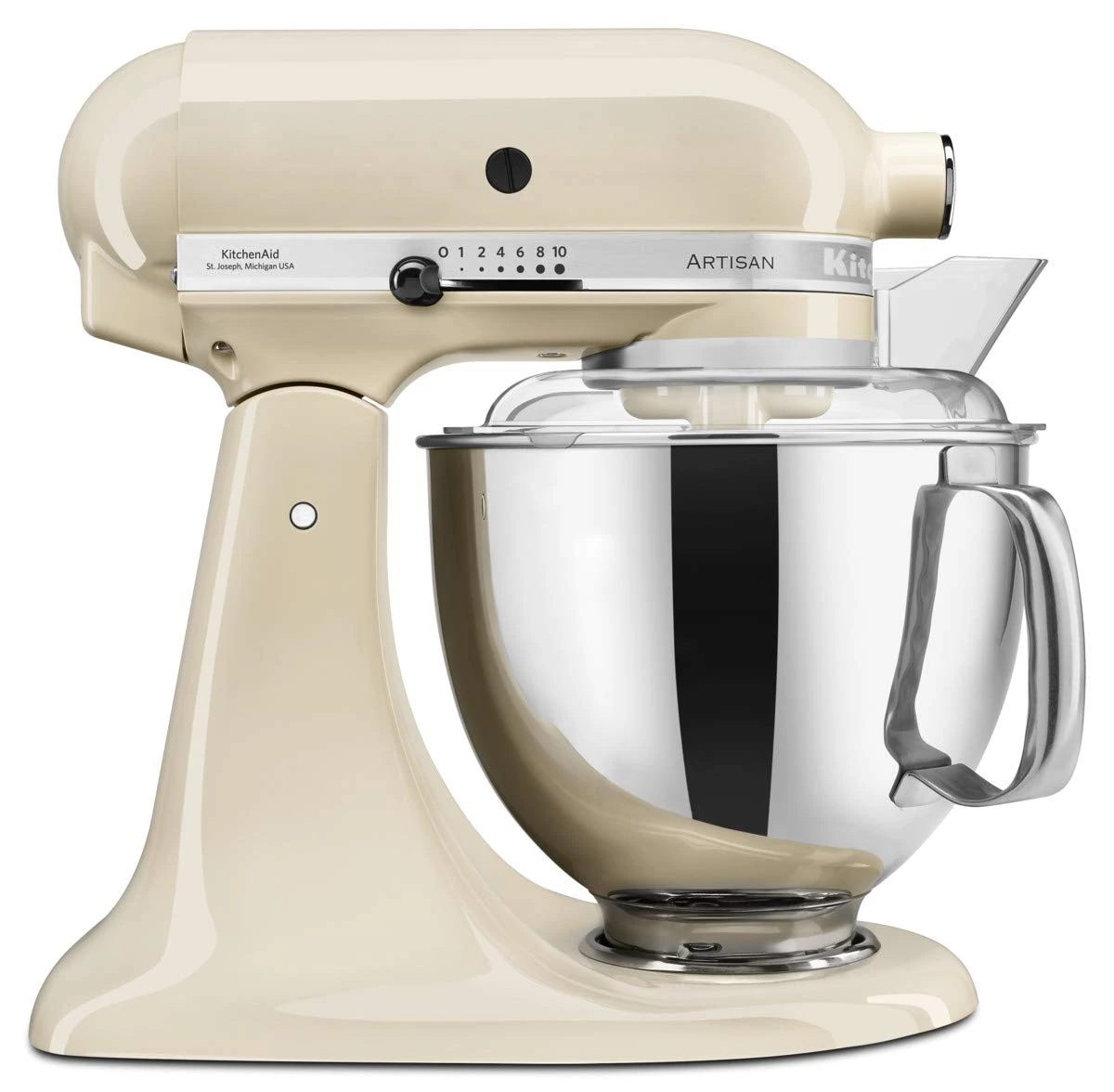 KitchenAid 4.8 Litre ARTISAN STAND MIXER 5KSM175PS with bowls and standard attachments (Almond Cream)