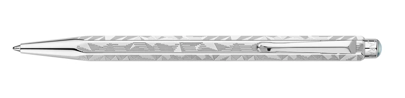 Caran d' Ache Ecridor Chevron Rhodium Ballpoint Pen, Silver,108388