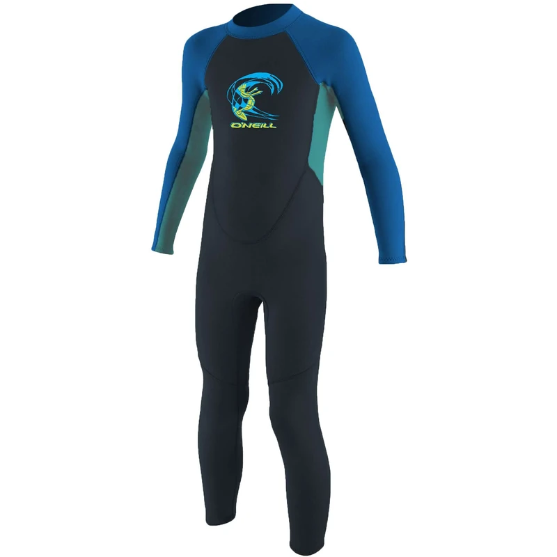 O'Neill Wetsuits Kid's Toddler Reactor II Back Zip Full Wetsuit, Slate/Light Aqua/Ocean, Size 6