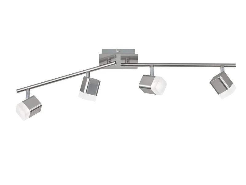 Reality Leuchten Ceiling Light, Metal Acrylic, 4 W, Bar 4-Bulb Nickel matt