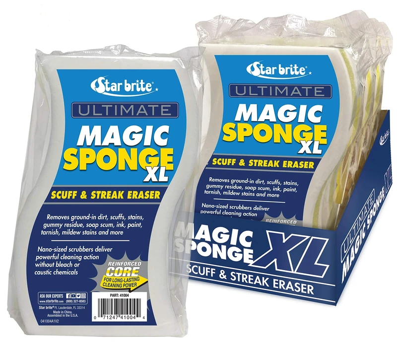 Extra Large Magic Sponge - 8 Pack - Extra Thick, Long Lasting, Premium Melamine XL Boat Scuff Eraser - Multi-Purpose Scrubber - Bathroom, Kitchen, Floor, Bathtub, Toilet, Baseboard, Wall Cleaner