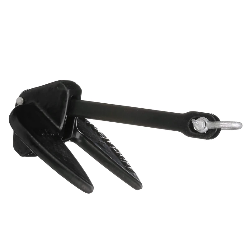 Seachoice 41373 Navy Anchor – Vinyl-Coated Cast Iron – Use In Gravel, Stone and Shale Bottoms – Black – 15 Pound