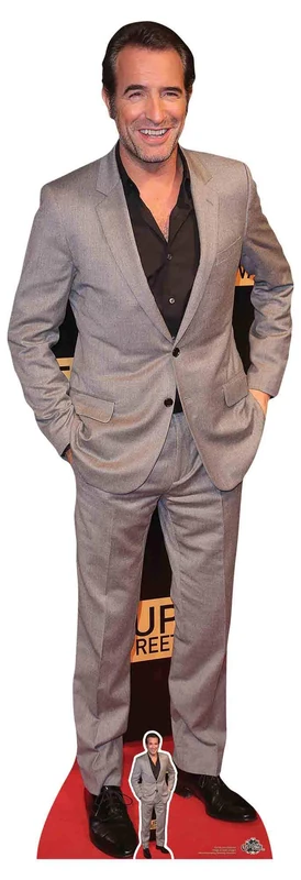 Star Cutouts Ltd CS763 Lifesize Cardboard Free Desktop Cutout of Jean Dujardin 182cm Tall, Solid, Multi-Colour, Regular