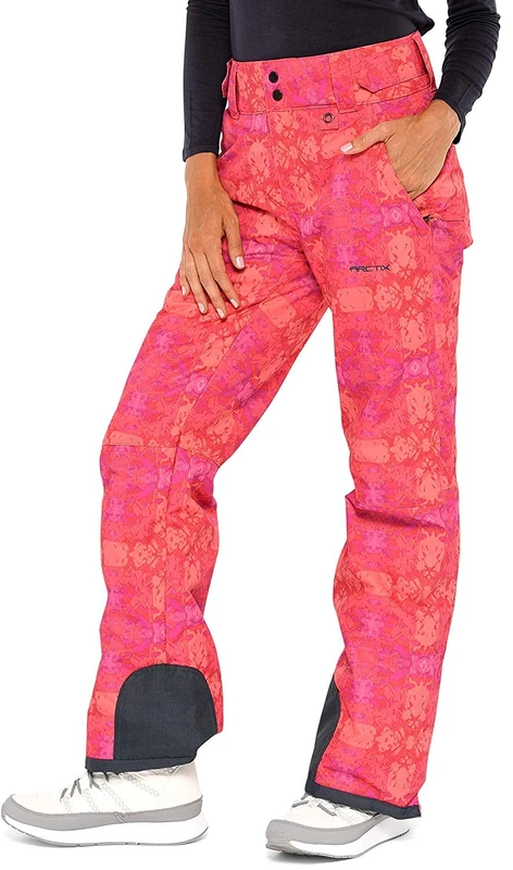 Arctix Women's Insulated Snow Pants - Summit Print Red, X-Small/Regular