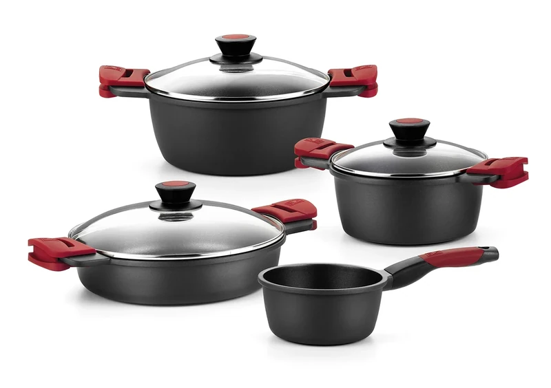 BRA Premiere-4-piece cast aluminum cookware with non-stick, suitable for all types of cookers Including induction [Amazon Exclusive]