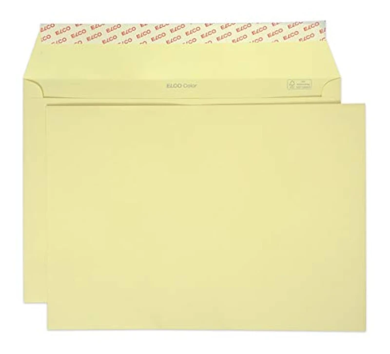 Elco 24095.41 Colour Box with Lid and 200 Envelopes / Envelopes Peel and Seal C4 120 g Light Chamois Window No - Image 1