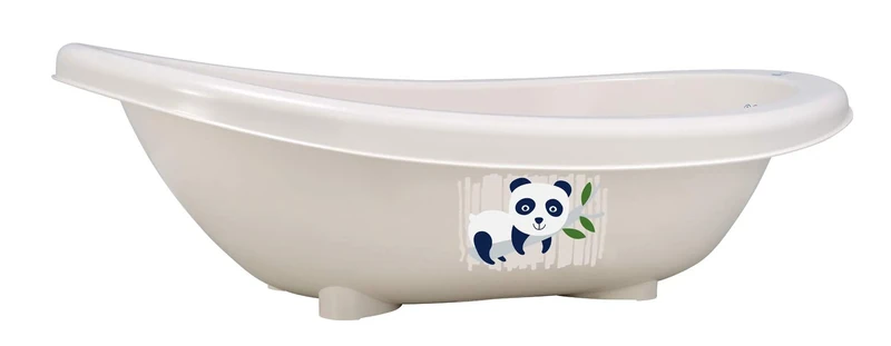 Rotho Babydesign Bio Bathtub with Panda, 100% Biodegradable, 80 x 47 x 25 cm, Organic White