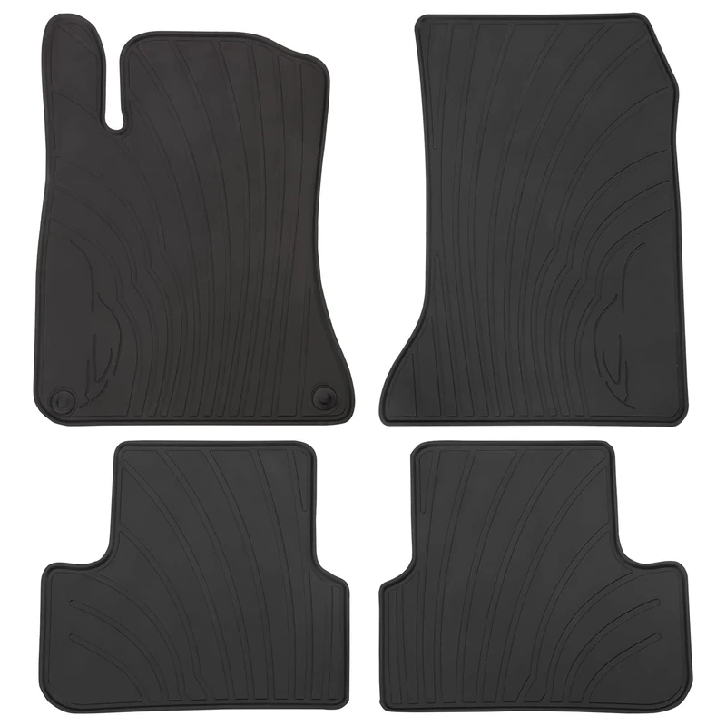 HD-Mart Car Floor Mats Liners Custom Fit for Mercedes Benz CLA 2014-2019/GLA 2015-2020, A Class 2012-2019/B Class 2013-2019 Full Black Rubber Set All Weather Protection Heavy Duty Odorless